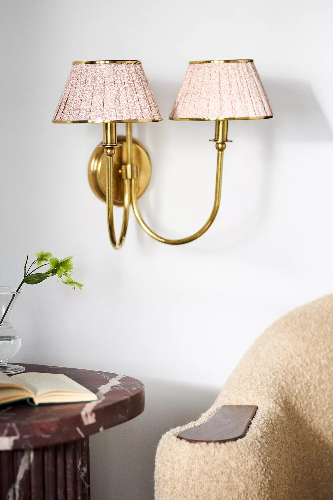Lee Double-Articulating Shaded Brass Sconce Wall Light | Anthropologie (US)