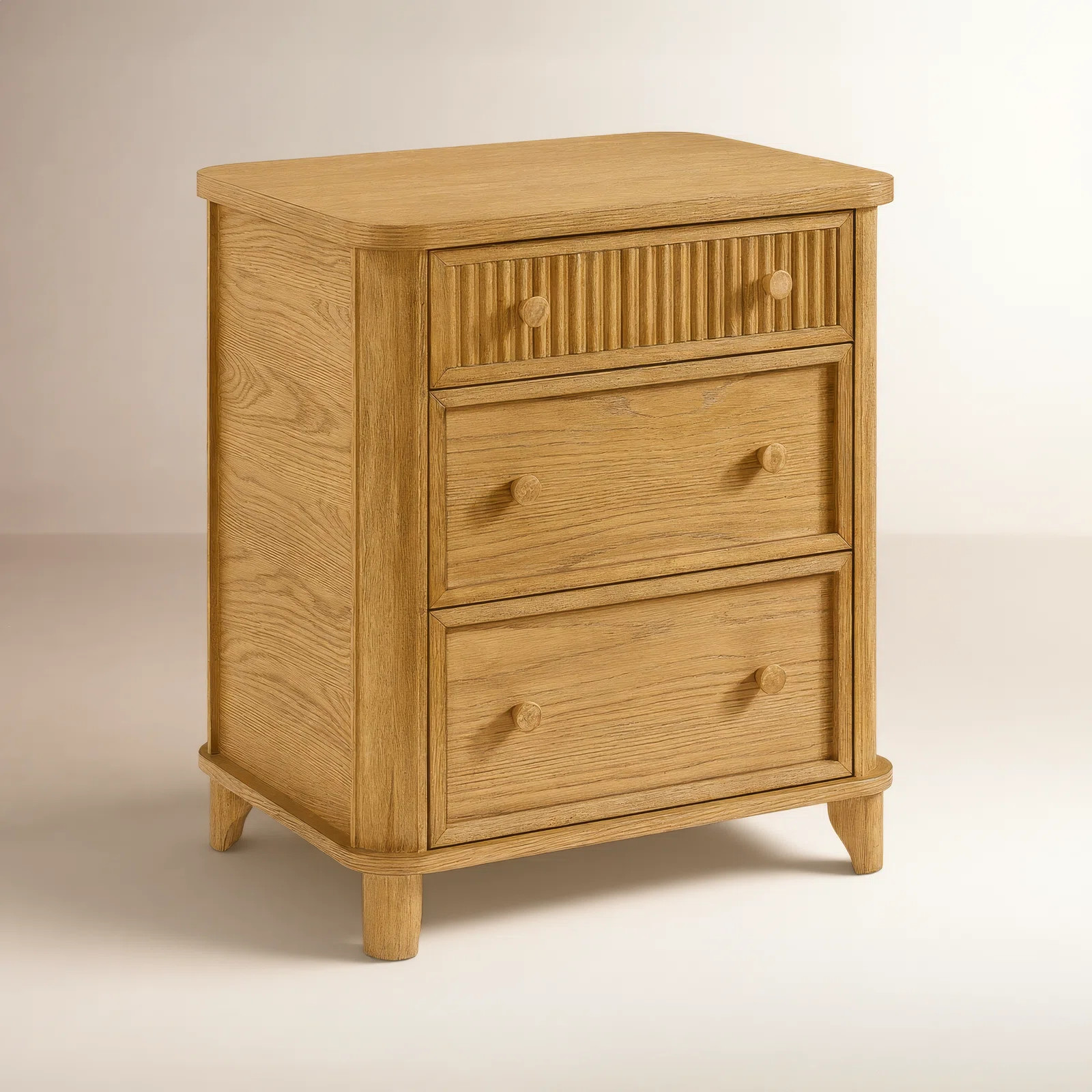 Kennedy 24" Solid Wood 2-Drawer Nightstand In Natural Oak | Birch Lane
