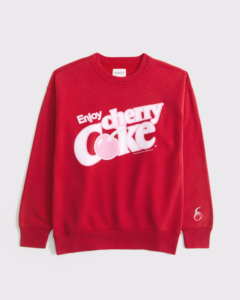 Abercrombie & Fitch Women's Cherry Coke Vintage Sunday Crew in Vivid Red - Size XL | Abercrombie & Fitch (US)