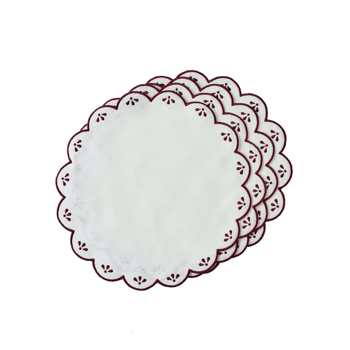 Peony Burgundy Placemats, Set of 4 | Over The Moon