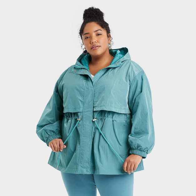 Women's Plus Size Drawstring Waist Anorak Jacket - Ava & Viv™ | Target