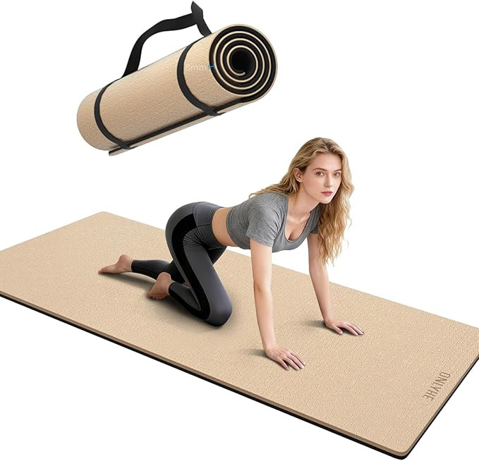 Yoga Mat Thick（8mm）Exercise Mat Non Slip Anti-tear,Pilates Mat for Men and Women,Workout Mats... | Amazon (US)