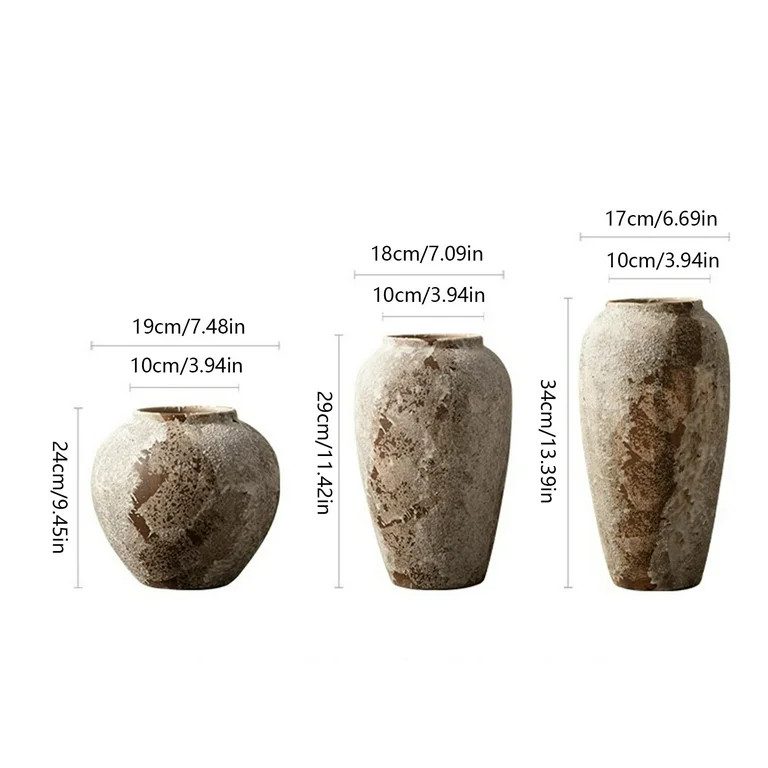 Ceramic Farmhouse Vase Rustic Decor, Pottery Decorative Flower Vases for Home Decor | Walmart (US)