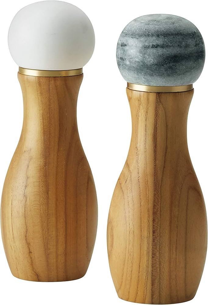 Anolon Pantryware Salt Pepper Grinder Set for Seasoning, Cooking, Serving, Wood and Ceramic, 2 Pi... | Amazon (US)