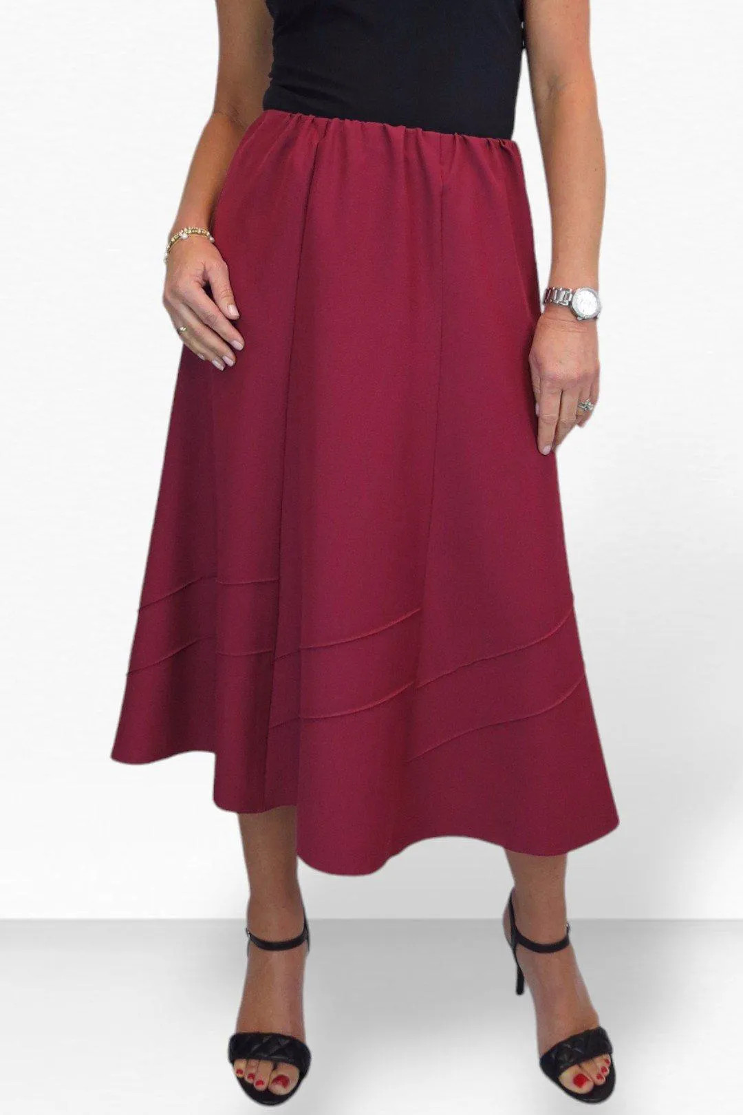 Skirts | Smart Elasticated Waist Flared Swing Skirt | Paulo Due | Debenhams UK