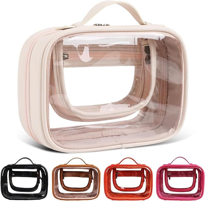 Clear Calpak Toiletry Bag Makeup Organizer Bag,Large Capacity Travel Cosmetic Bags with Handles W... | Amazon (US)