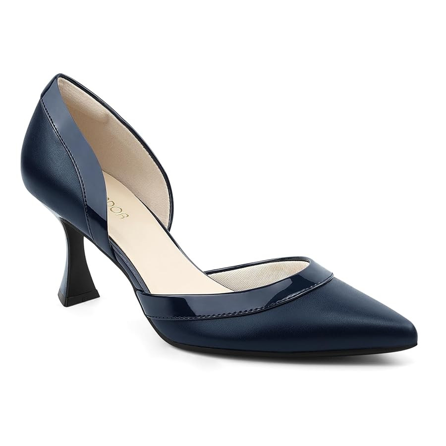 JENN ARDOR Women's Pumps Low Heels Pointed Closed Toe Kitten Dress Shoes for Women Comfortable St... | Amazon (US)