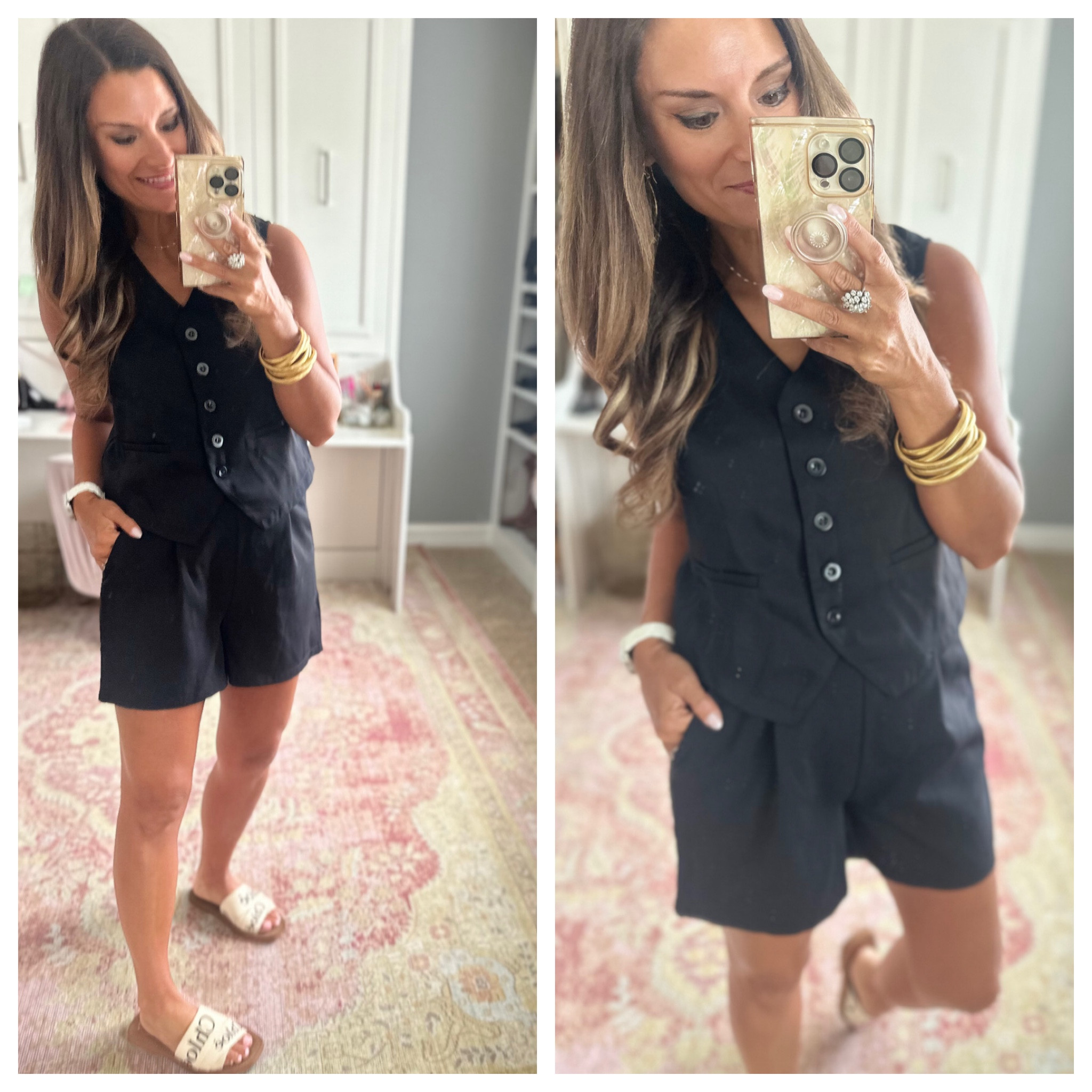 Great black vest shorts set for summerr

#LTKOver40 #LTKFindsUnder50 #LTKStyleTip