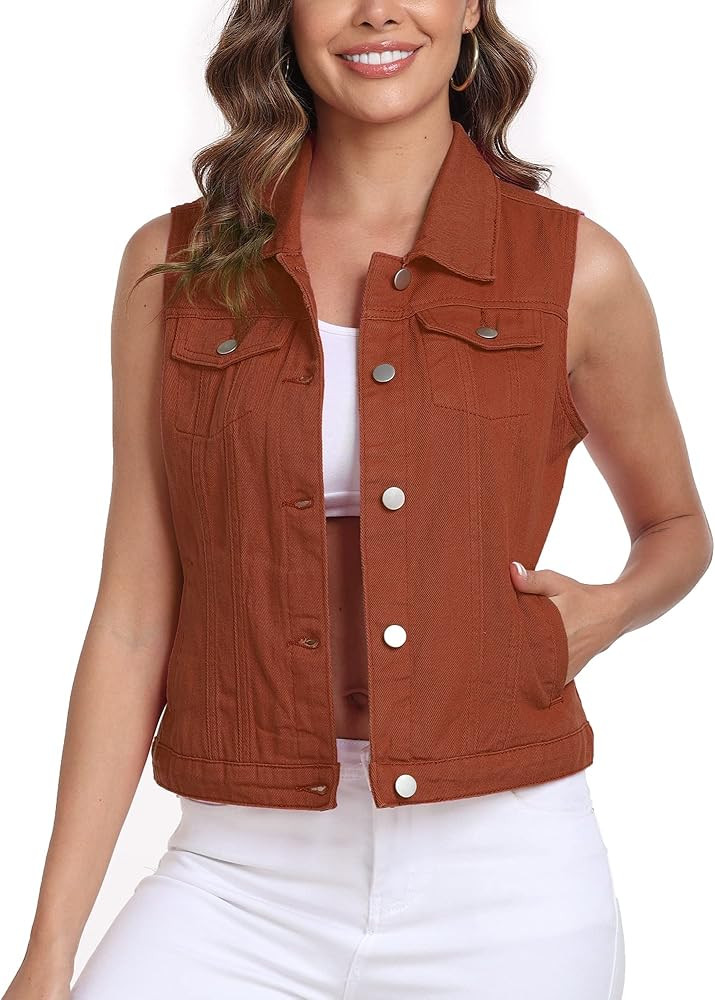Xeoxarel Women's Denim Vest, Sleeveless Jean Jacket (XS-XXL) | Amazon (US)