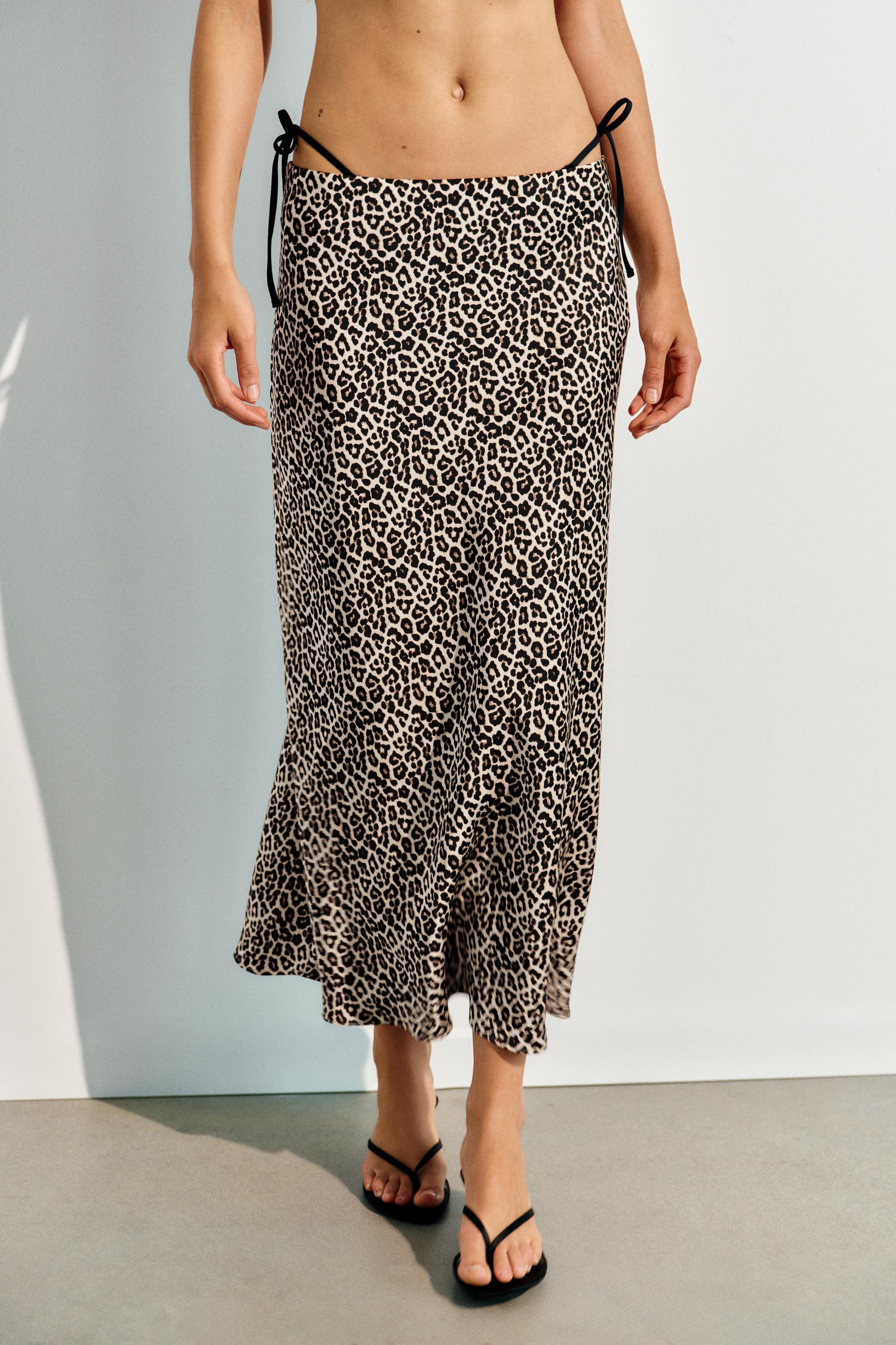 ANIMAL PRINT SATIN EFFECT MIDI SKIRT | Zara US
