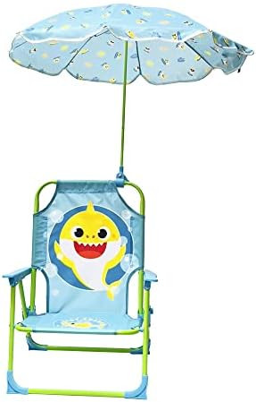 Idea Nuova Baby Shark Kids Outdoor Beach Chair with Umbrella | Amazon (US)