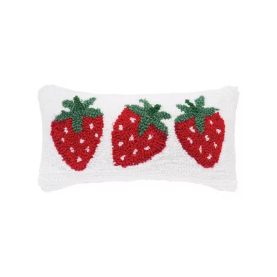 C&F Home Strawberry Trio Mini Hooked Accent Pillow 6" x 12" | Target
