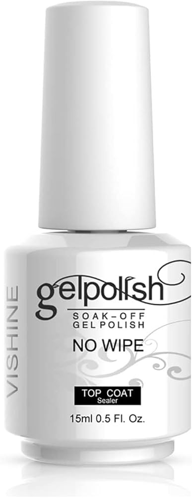 Vishine Top Coat- 15ML No Wipe Top Coat Gel Nail Polish High Gloss Shine Finish Long Lasting Home... | Amazon (US)