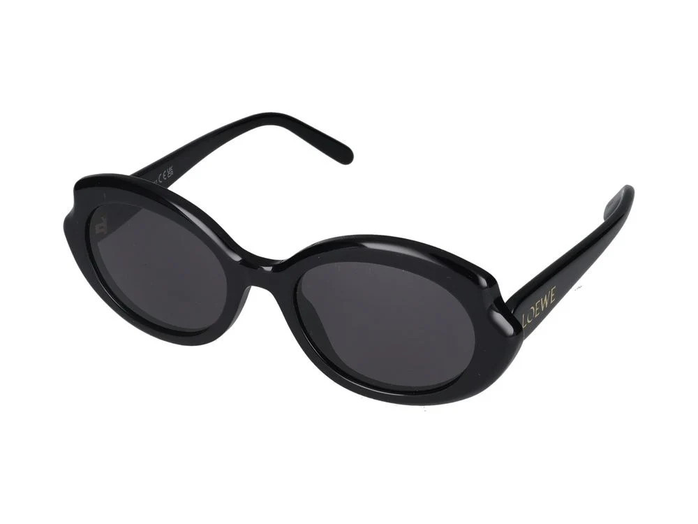 Loewe LW40147I Rounded Acetate Sunglasses — Black | Italist Inc.
