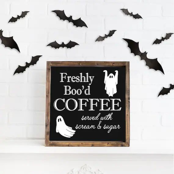 Freshly Boo'd Coffee  Halloween Coffee Bar Decor  Tiered - Etsy | Etsy (US)