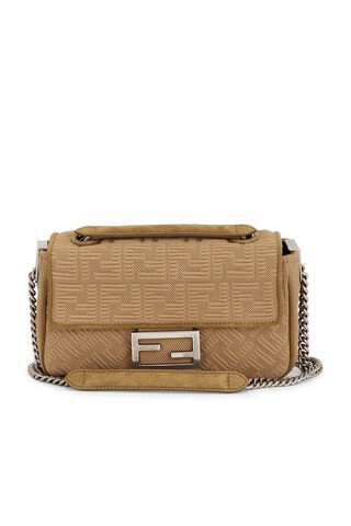 Fendi X SKIMS Midi Chain Baguette Shoulder Bag in Beige | FWRD 
