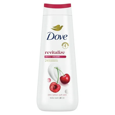 PR Dove Body Wash for Women Moisturizing Revitalize Cherry & Chia Milk Cleanser, 20 oz | Walmart (US)