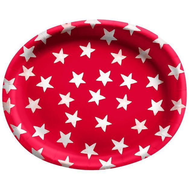 10ct Oval Americana Platter with Stars Red - Sun Squad™ | Target