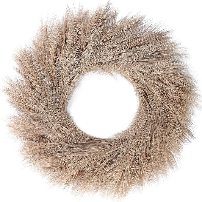Sggvecsy Pampas Grass Wreath 26’’ Faux Pampas Wreath for All Seasons Artificial Pampas Wreath... | Amazon (US)