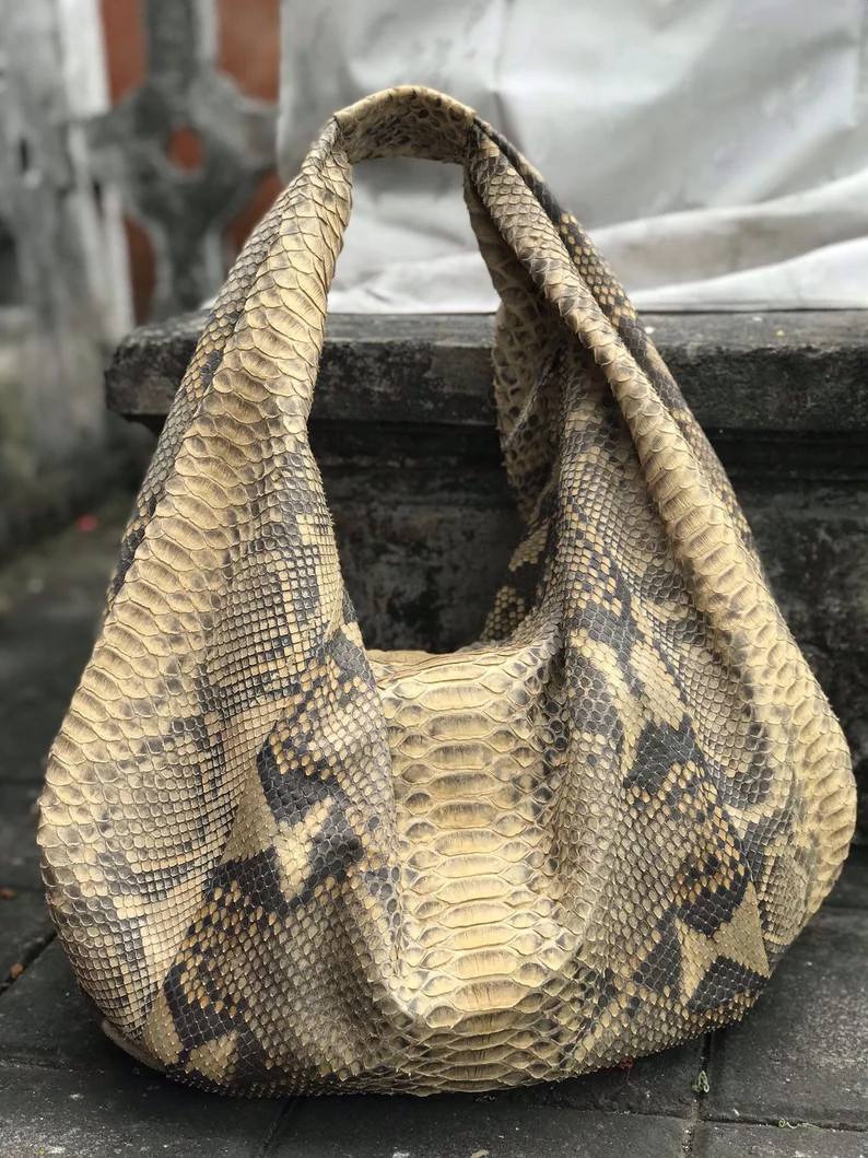 Big Soft Hobo Classy Sport Woman Bag | Purse Genuine Python Skin | Python Skin Products | Beige B... | Etsy (Global)