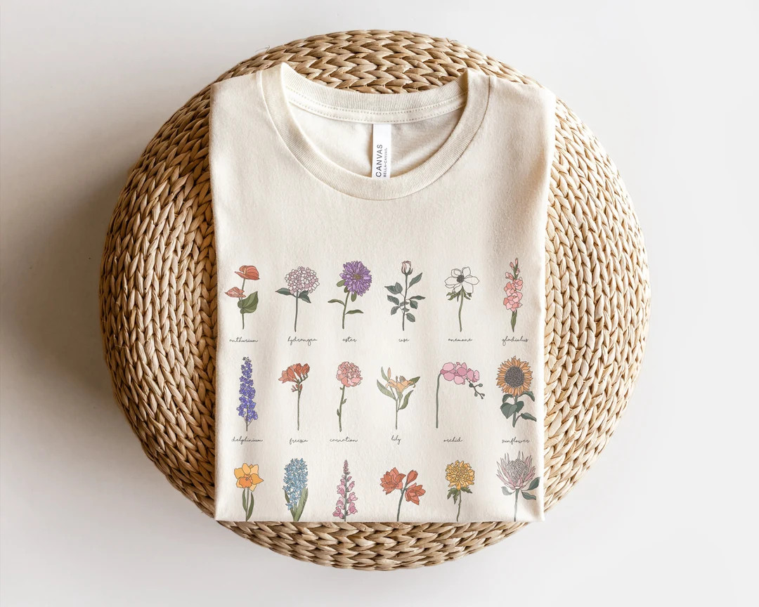 Wild Flower Shirt  Womens Wildflowers Graphic Tshirt  Trendy - Etsy | Etsy (US)