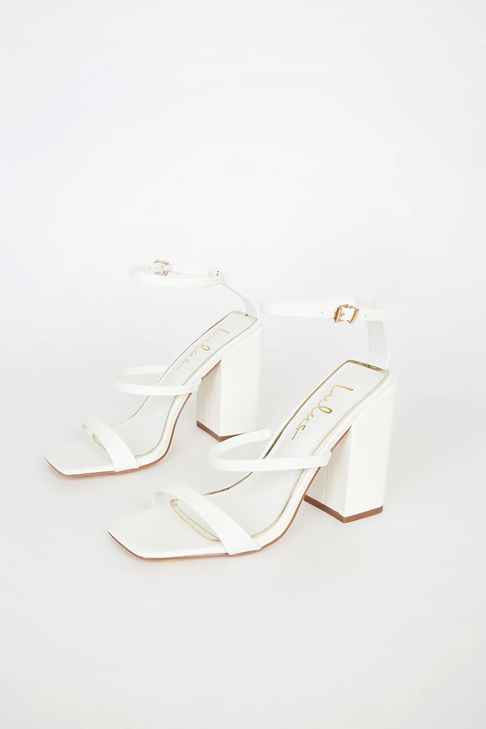 Mabie White Ankle Strap High Heel Sandals | Lulus (US)