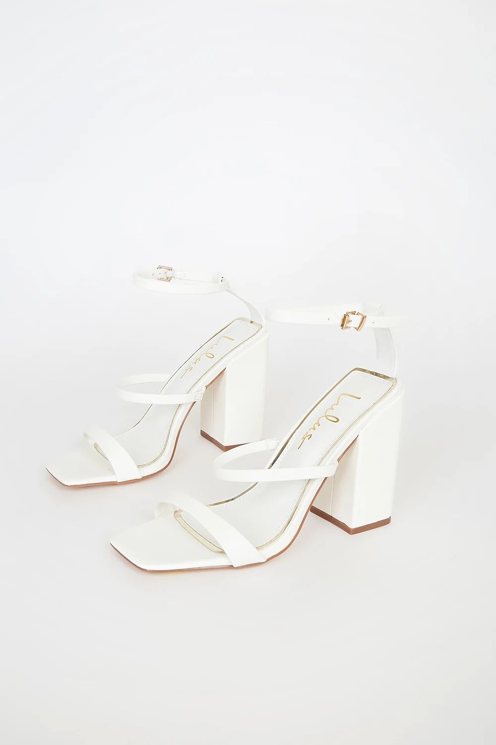Mabie White Ankle Strap High Heel Sandals | Lulus (US)
