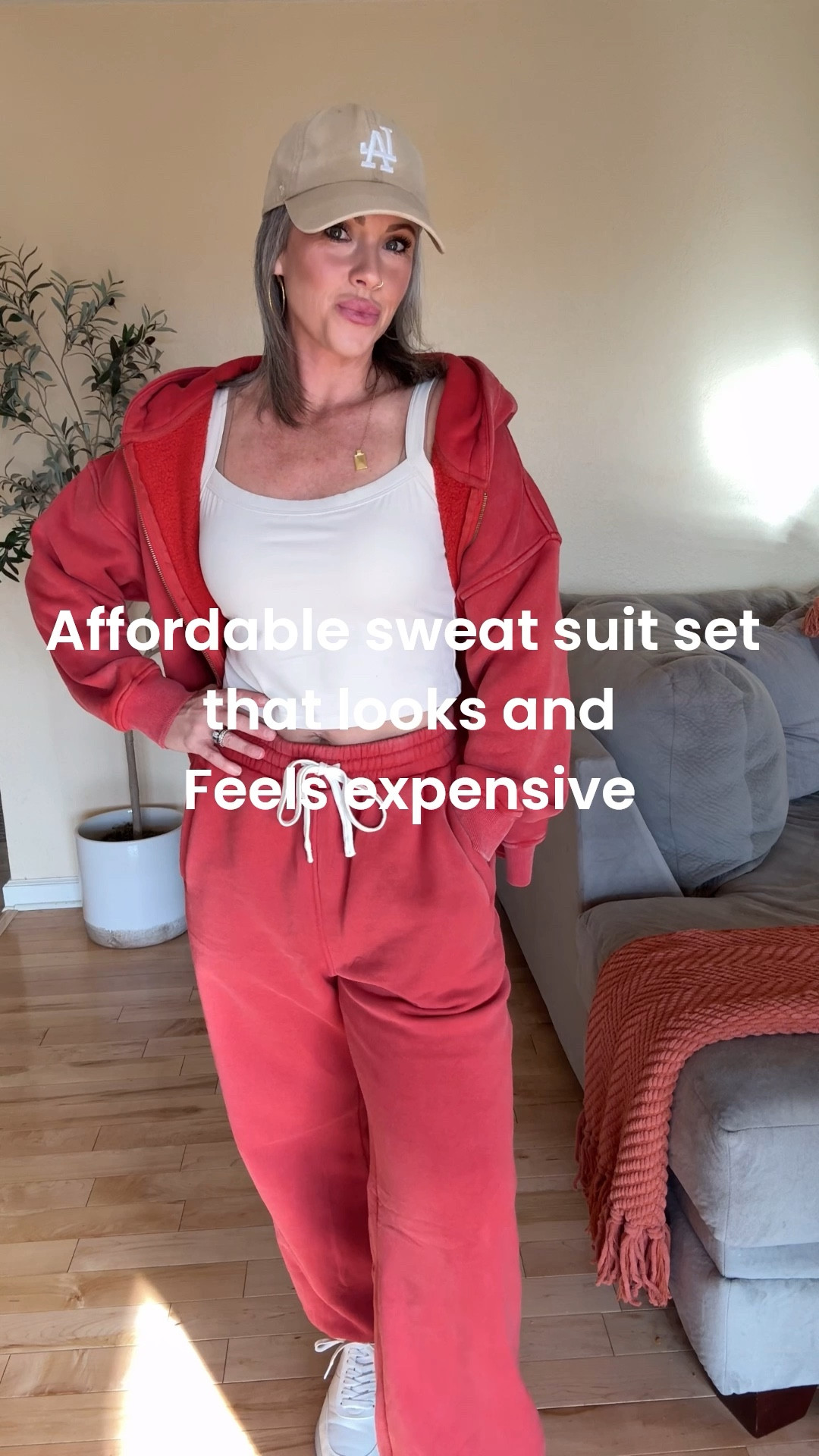 On Amazon it says cotton/polyester but the tags on the clothing in both day 100% cotton!  Sized up to a medium in both…since they are 100% cotton I worry they may shrink but I could have stuck with my true size small. Such great quality! They are sold separately from two different brands, so glad the colors matched so well! #sweatsuitset #sweatpantsset #matchingset #winterootd 

#LTKmomlife #LTKOver40 #LTKootd