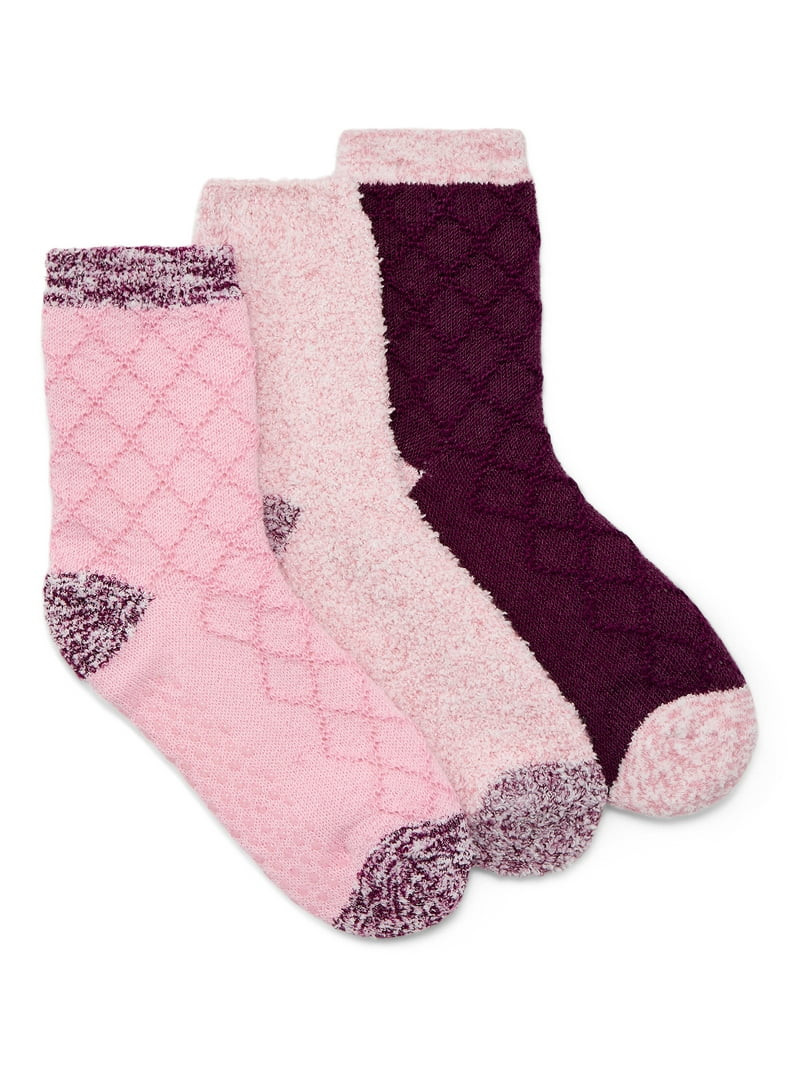 Joyspun Women's Double Layer Crew Lounge Socks, 3-Pack, Fits Shoe Sizes 4-10 | Walmart (US)