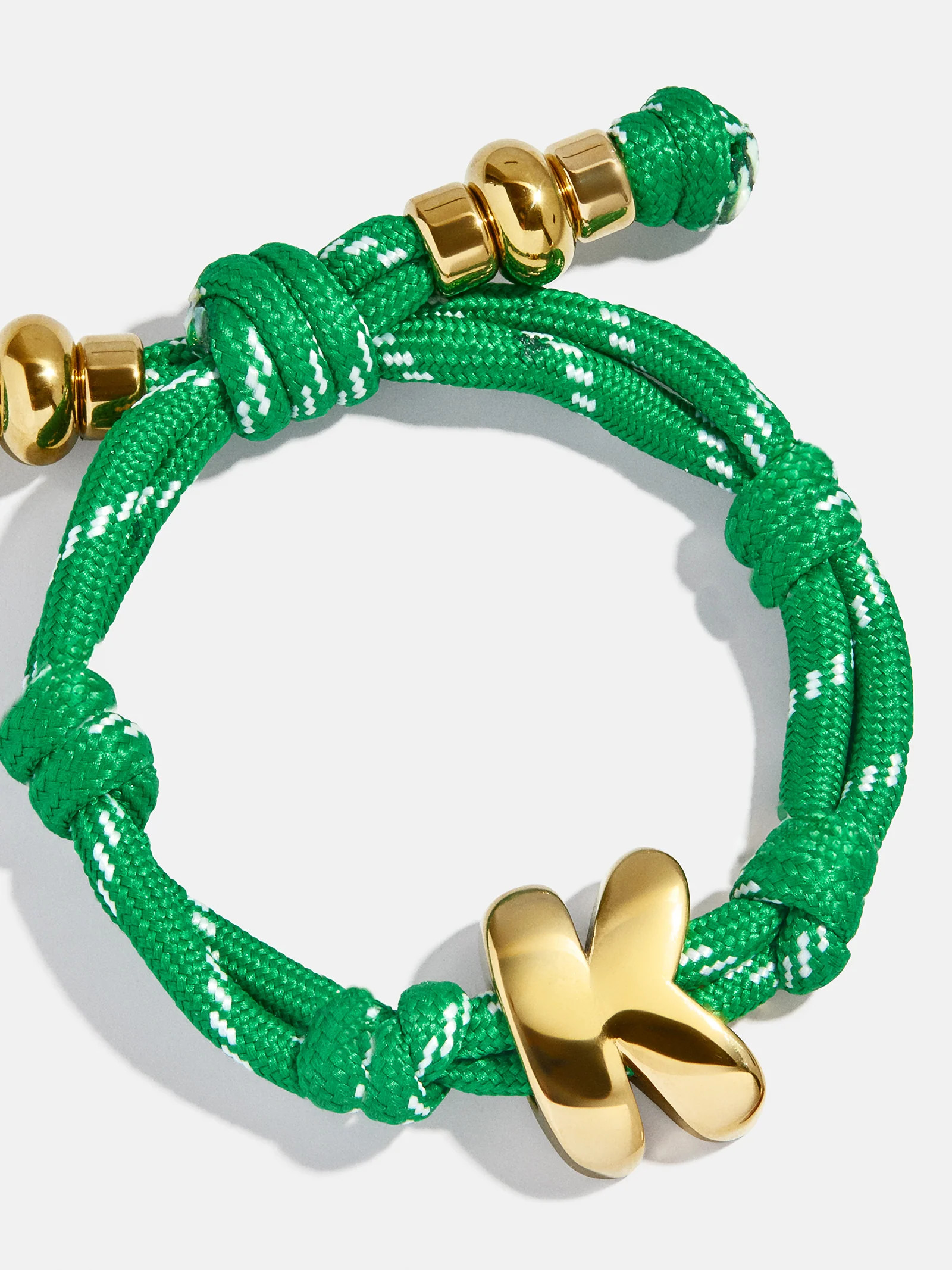 Knotty Initial Custom Bracelet - Bright Green | BaubleBar