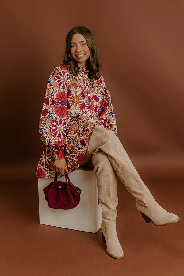 Vineyard Toast Floral Mini Dress | Impressions Online Boutique