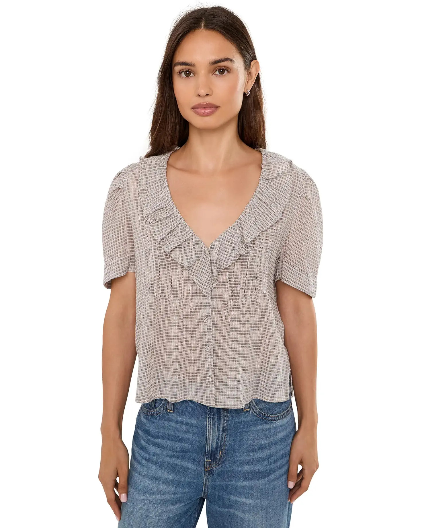 Women's Madewell Nelly Top- Gauzy Cotton Check | Zappos.com