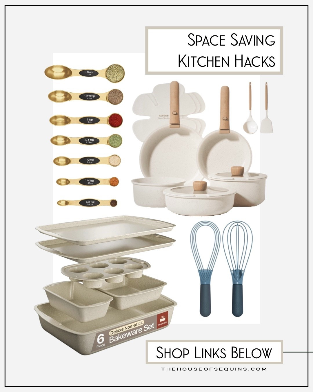 Small space kitchen hacks, space saving cookware and kitchen finds