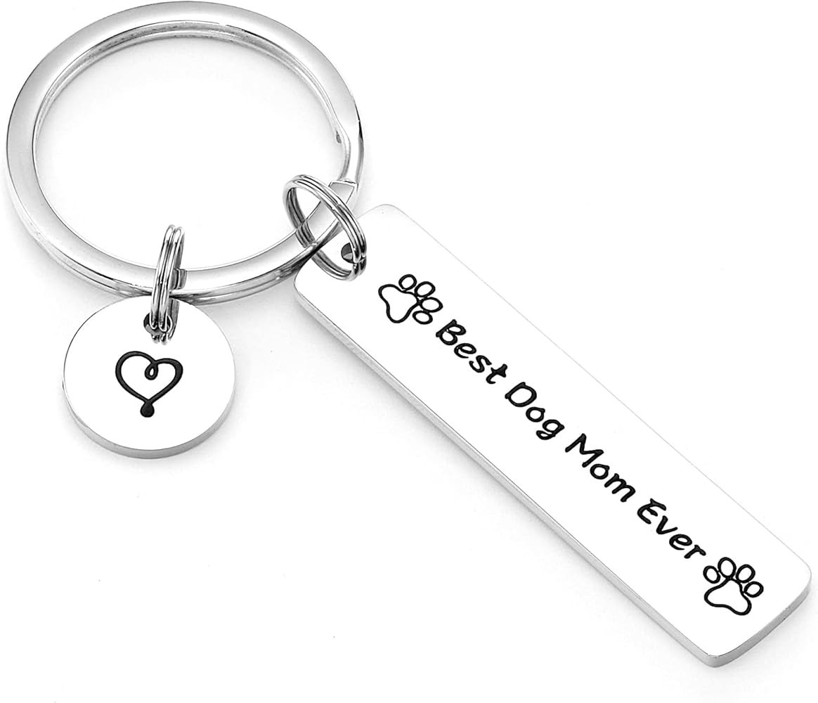 Kivosliviz Dog Mom Keychain Pet Gifts Animal Lover Best Dog Mom Ever Keychain | Amazon (US)