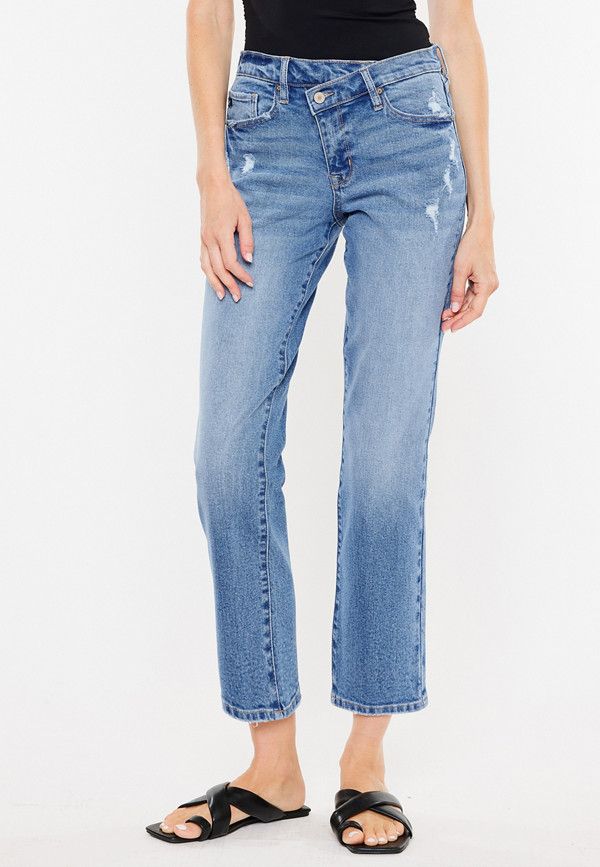 KanCan™ Straight High Rise Crossover Waist Jean | Maurices