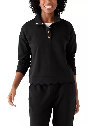 Women's Scalloped Hem Sweatshirt | Belk