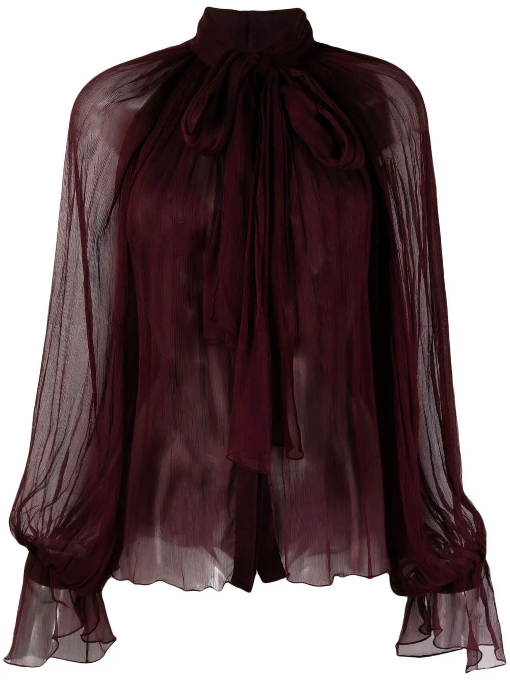 Atu Body Couture semi-sheer tie-neck Blouse | Red | FARFETCH NZ | Farfetch Global