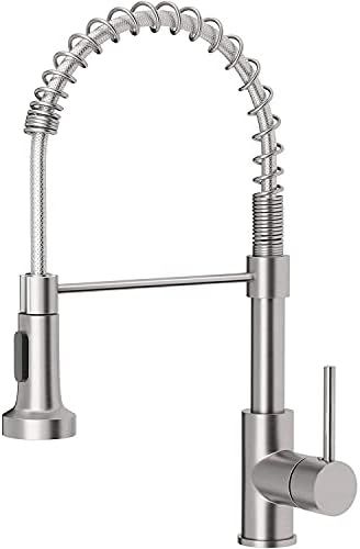 OWOFAN Kitchen Faucets Low Lead Commercial Solid Brass Single Handle Single Lever Pull Down Spray... | Amazon (US)