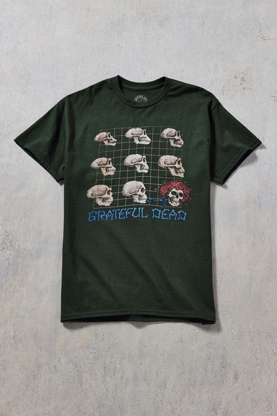 Grateful Dead Skulls Graphic Tee in Dark Green, Men's at Urban Outfitters | Urban Outfitters (US and RoW)