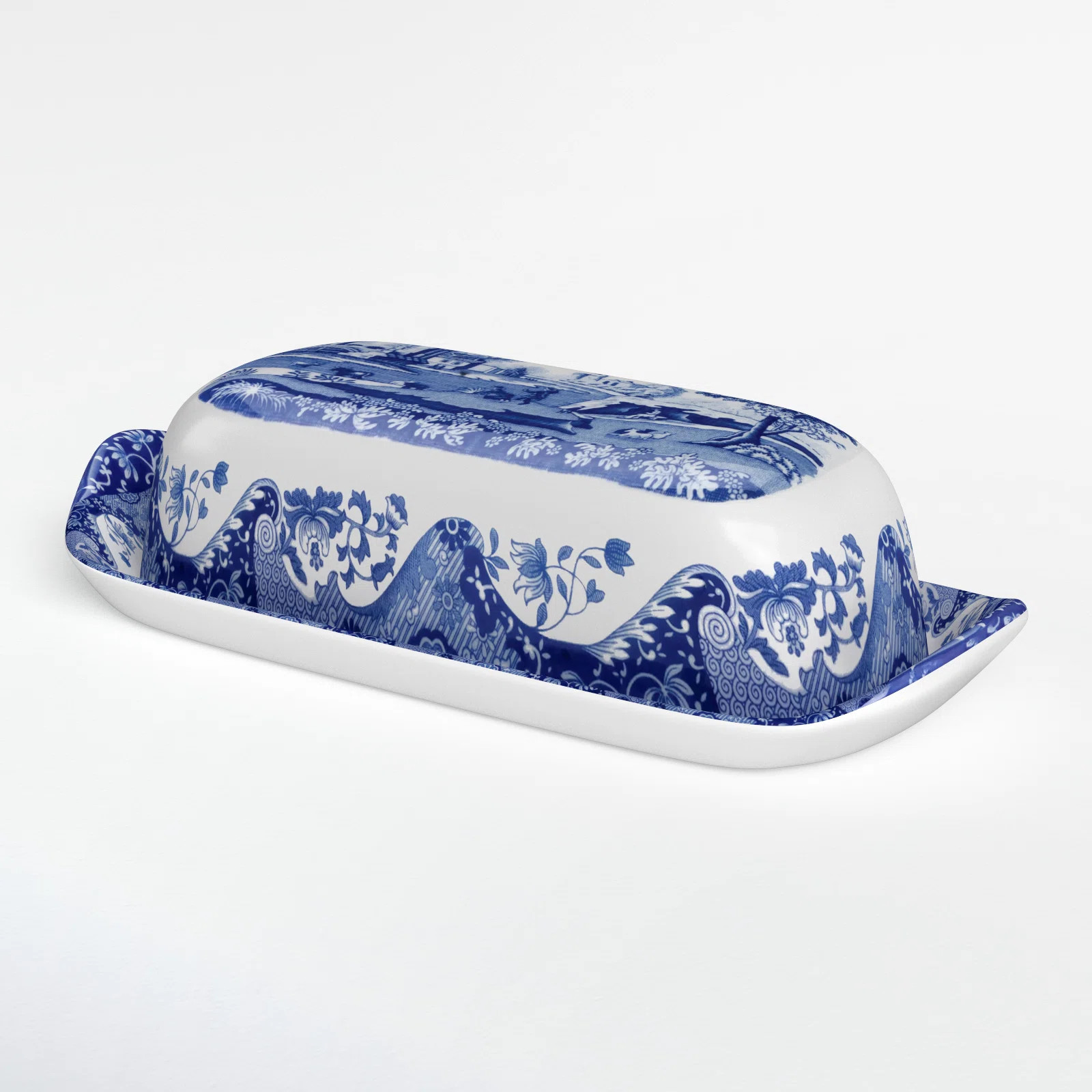 Spode Blue Italian Covered Butter Dish | Birch Lane