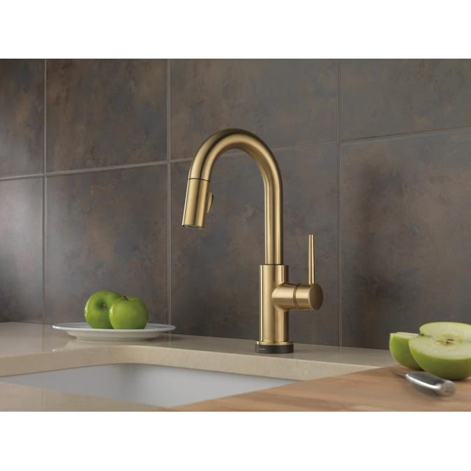 Delta Trinsic Touch2O Champagne Bronze 1-Handle Deck-Mount Pull-Down Touch Kitchen Faucet Lowes.c... | Lowe's