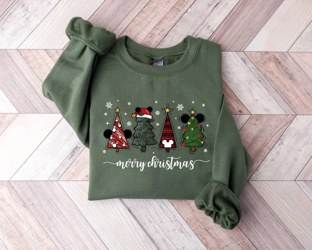 Disney Merry Christmas Shirt, Disneyland Holiday Shirt, Mickey and Minnie Christmas Sweatshirt, D... | Etsy (US)