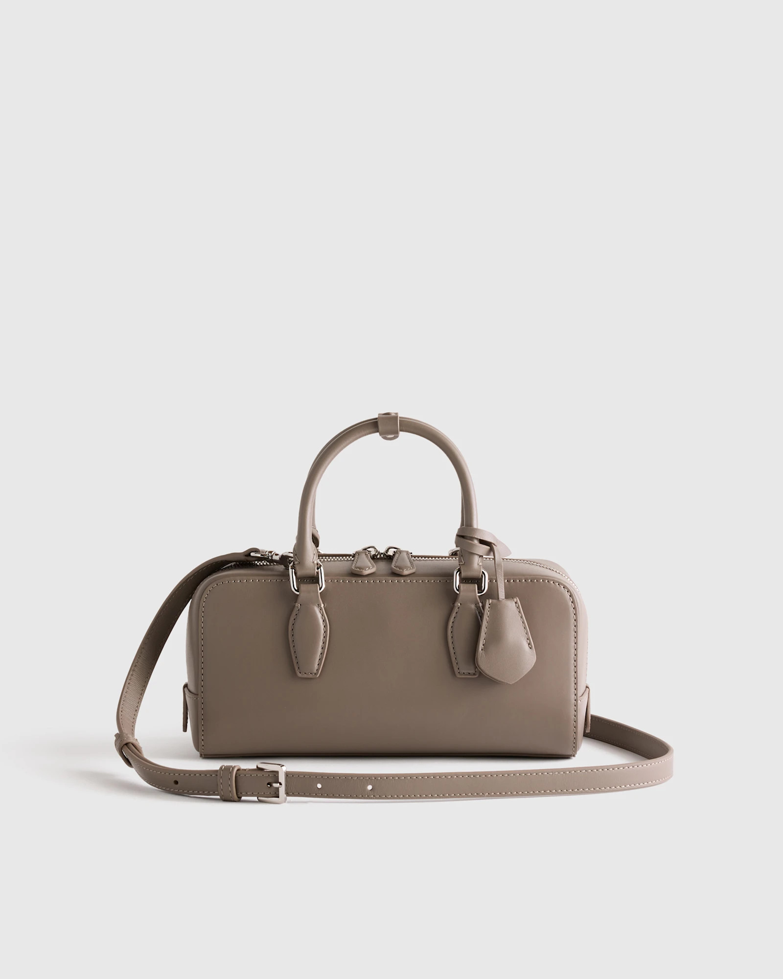 Quince | Women's Italian Leather Mini Bowler Crossbody Satchel in Black | Quince