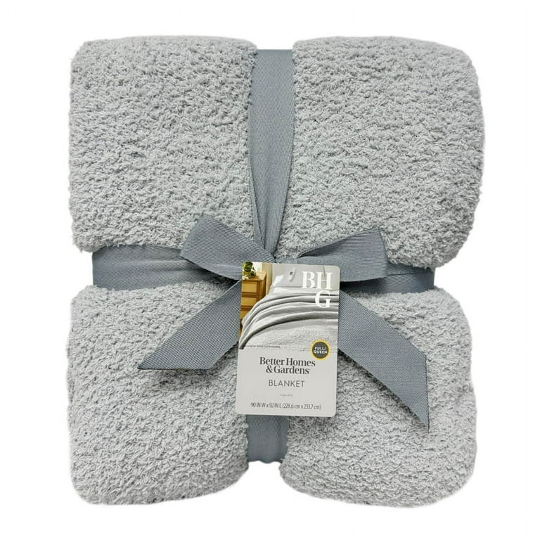 Better Homes & Gardens Cozy Knit Blanket, Light Grey, Full/Queen | Walmart (US)