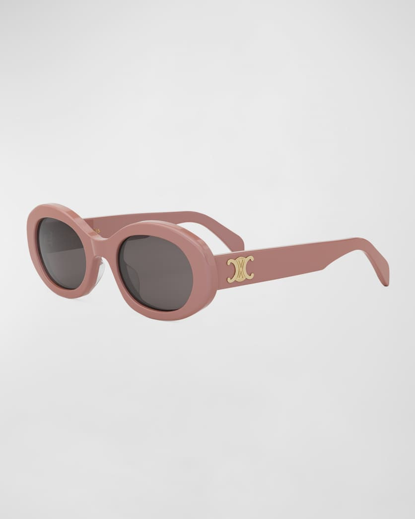 Triomphe Acetate Oval Sunglasses | Neiman Marcus