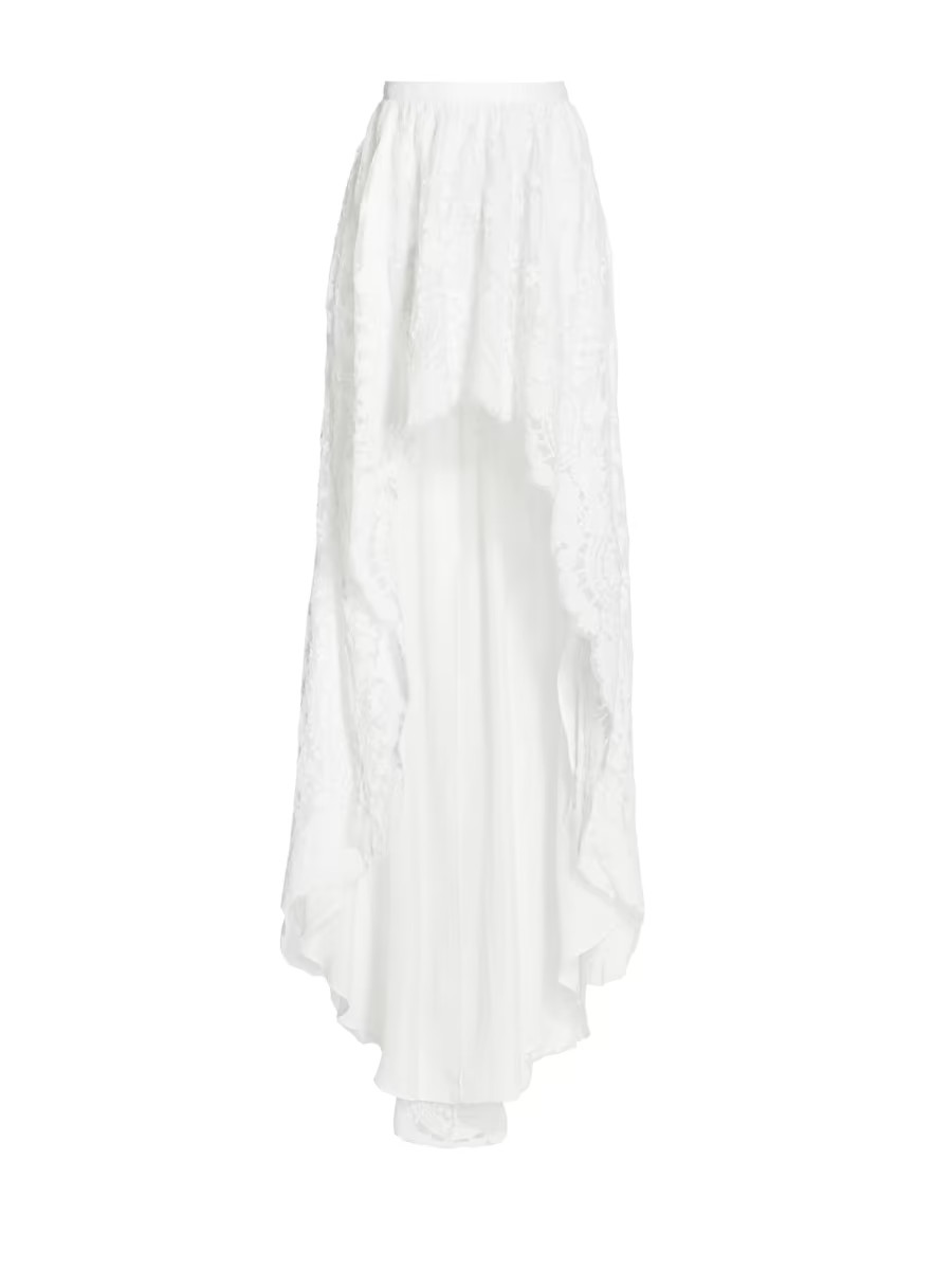 Bridal Halsey Embroidered High-Low Skirt | Saks Fifth Avenue
