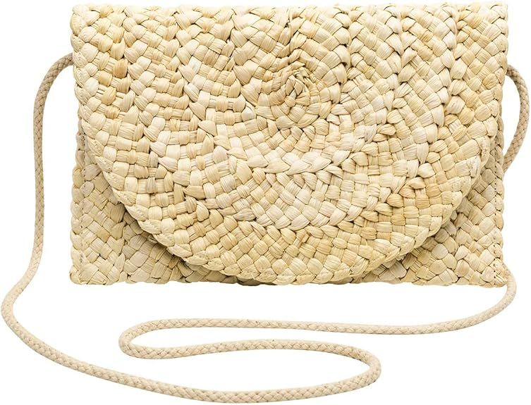 LUKATU Womens Straw Clutch Handbag Evening bag Crossbody Straw Woven Beach Purse Envelope Bag Wal... | Amazon (US)