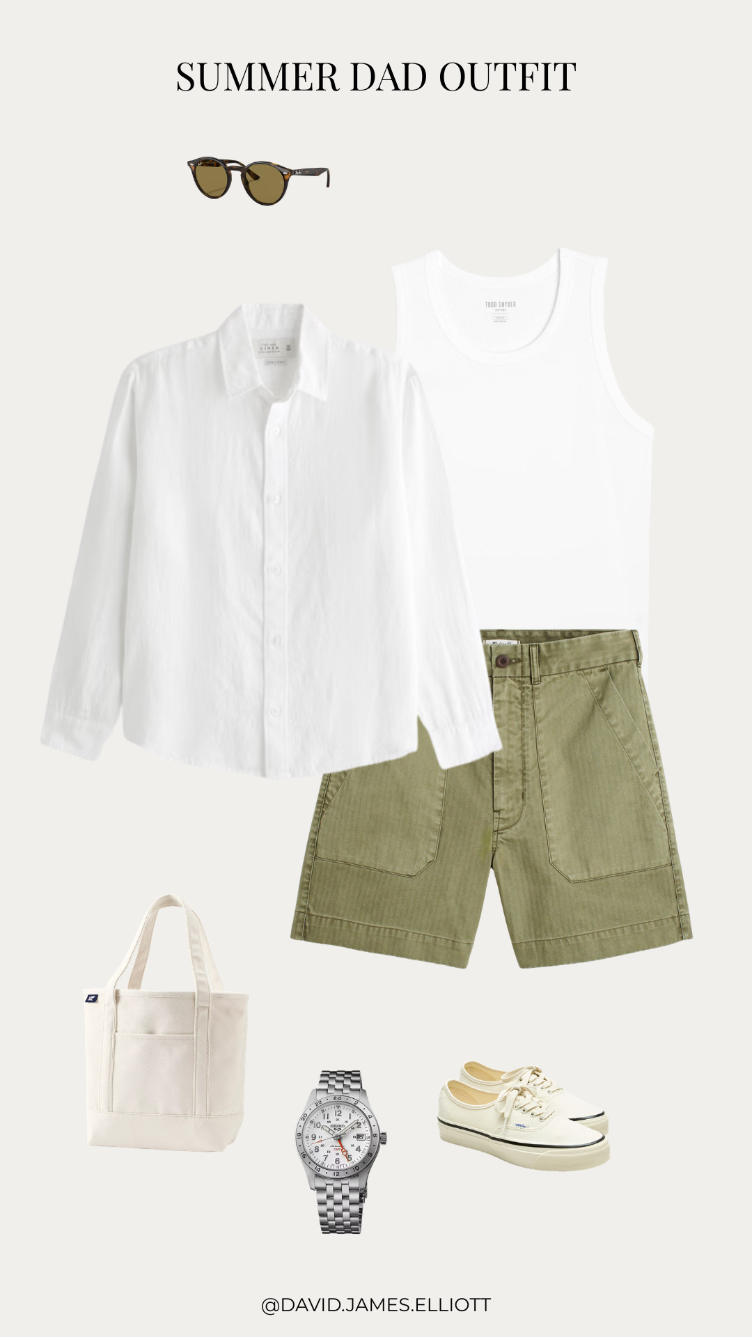 Linen shirt and fatigue shorts outfit for summer.  

 #LTKMens