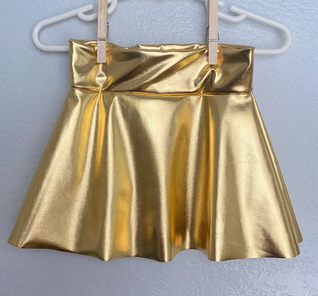Girls GOLD metallic twirl skirt 6 9 12 18 24 months 2T 3T 4T 5T 5 6 7 8 9 10 11 12 Baby Toddler K... | Etsy (US)