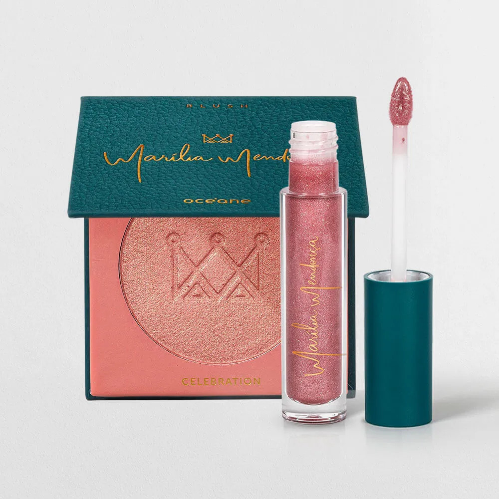 Kit Blush Cintilante + Brilho Labial Rose Marília Mendonça By Océane (2 Produtos) | Oceane (BR)